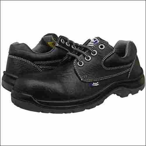Leather Black Ankle Safety Shoes