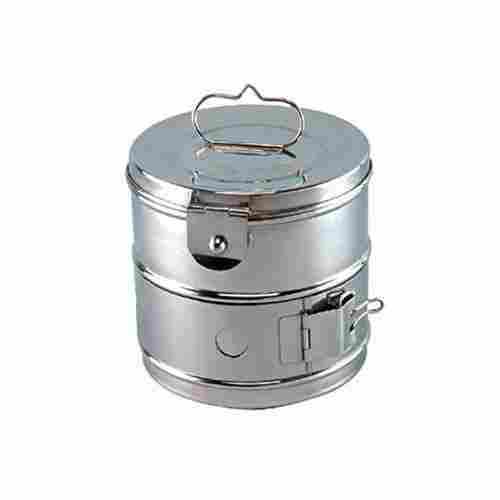 Stainless Steel Cylindrical Surgical Dressing Bin For Hospital