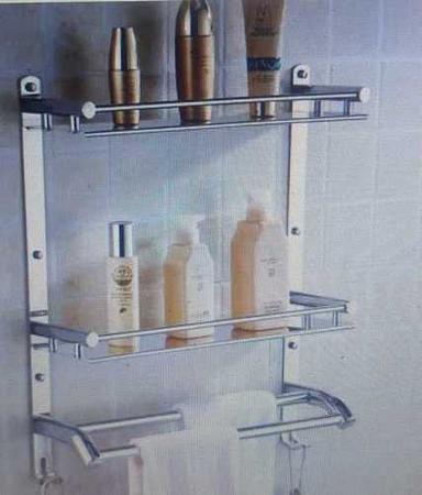 Rectangular Stainless Steel Bathroom Shelves