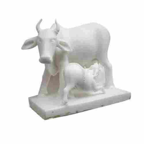 White Marble Cow With Calf Statue