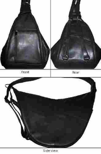 Black Color Leather Backpack