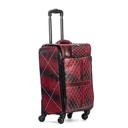 Red And Black Leather Trolley Bag