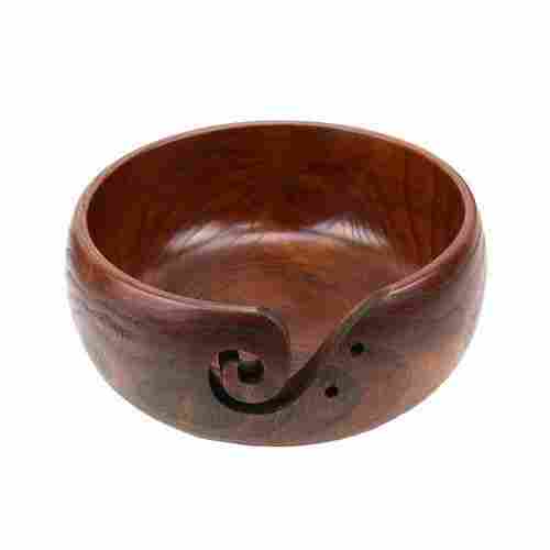 Plain Brown Wooden Yarn Bowl