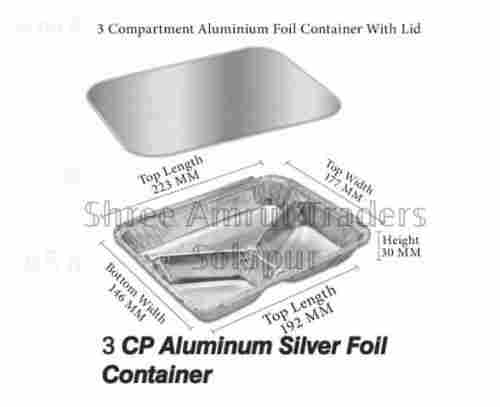 3 CP Aluminum Silver Foil Container