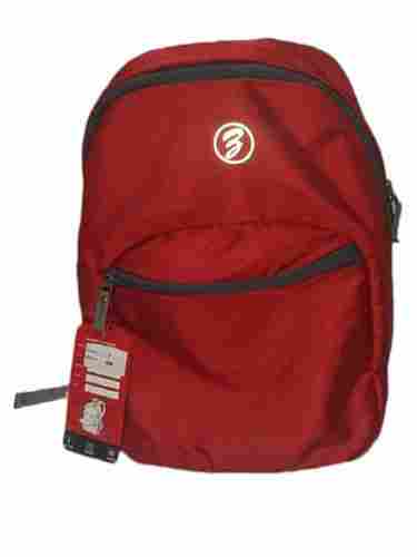 Red Polyester Laptop Backpack