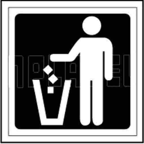 Use Dustbin Sign Black And White Adhesive Label