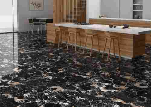 Black And Grey Double Charged Vitrified Floor Tiles