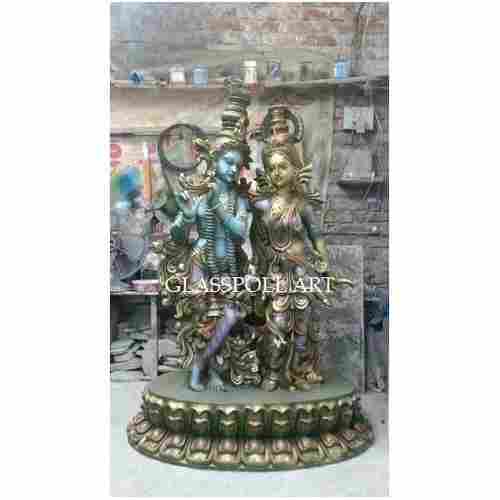 Glossy Fiberglass Radha Krishna Statue