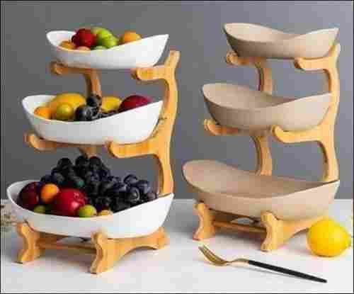 Fruit Bowl Wooden Rack
