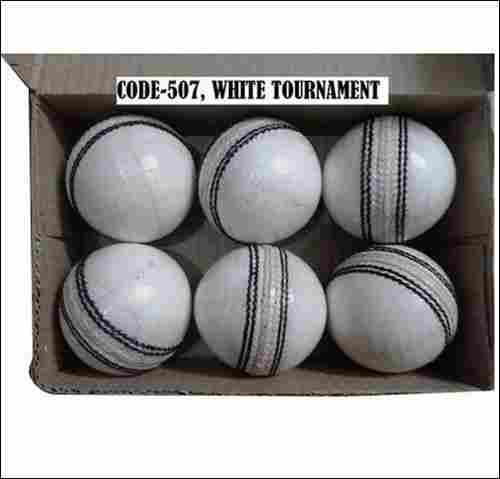 White Tournament Cricket Leather Ball