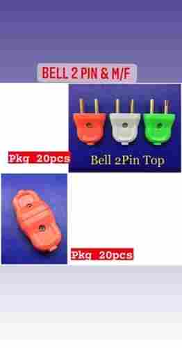 2 Two Pin Male Female Multicolor Plastic Plug Top