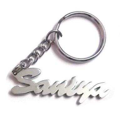 Silver Personalized Gift Name Keychain