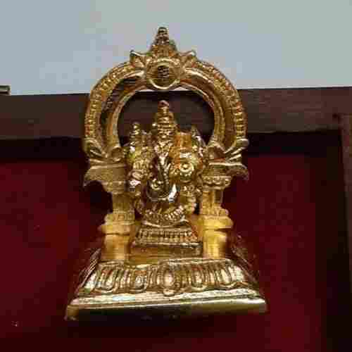 Gold Plated Hindu Lord Ganesha Brass Statue