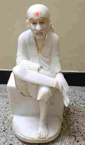 Spiritual Guru Shirdi Sai Baba White Marble Statue