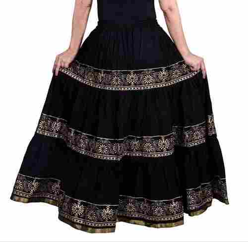 Designer Black Laced Long Skirt