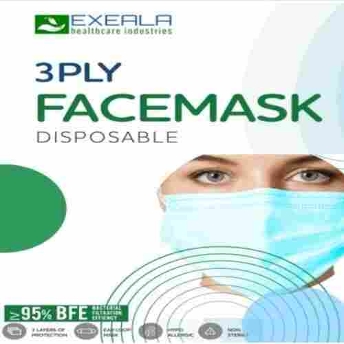 Exeala Medical 3 Ply Blue Face Mask