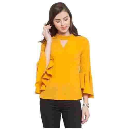Womens Yellow Back Tie Up Top