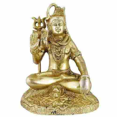 7 Inches Polished Brass Lord Shiva Statue