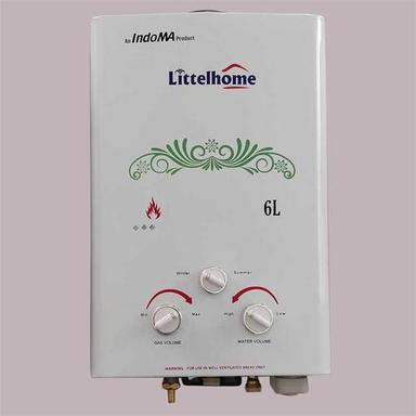 White Littelhome Lpg Gas Geyser 6 Ltrs. 900 Gm Heat Exchanger