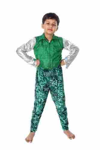 Green Color Western Dance Fancy Dress For Boys
