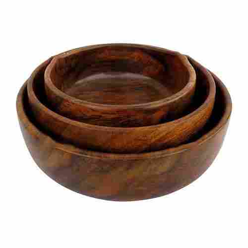 Handcrafted Wooden Round Bowls