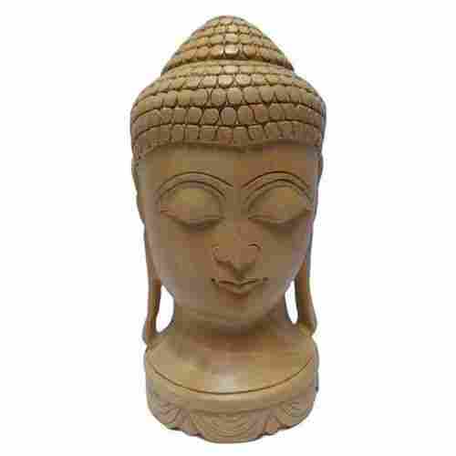 3 Feet Wooden Buddha Head Statue