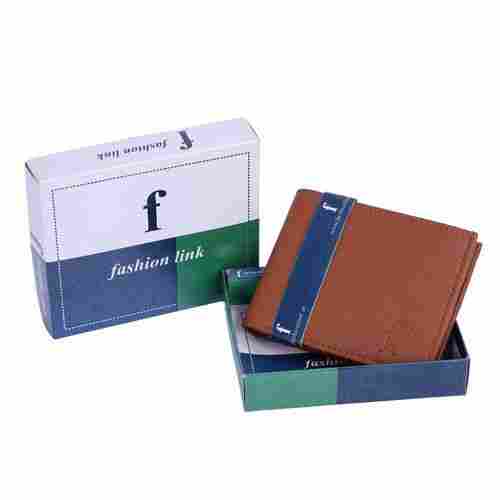 Men'S Tan Pu Leather Wallet (5 Card Slot)