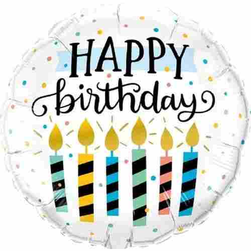 Hippity Hop Happy Birthday Candles Printed 18 Inch Foil Balloon for Decoration