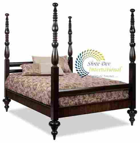 Kally Four Poster King Wooden Bed, Made in India