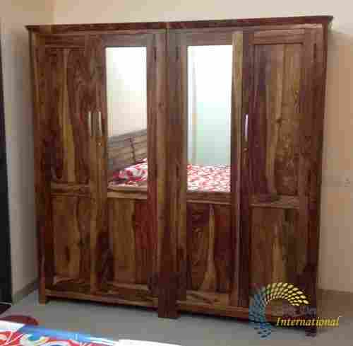 Trendy Wooden Wardrobe With Mirror Door
