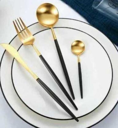 Ss Gold And Black Stainless Steel Cutlery