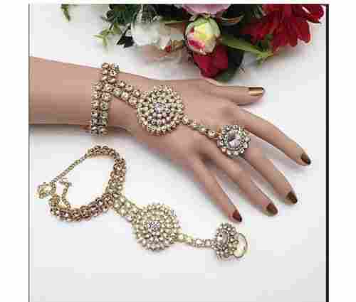 Golden Fancy Ring Bracelet