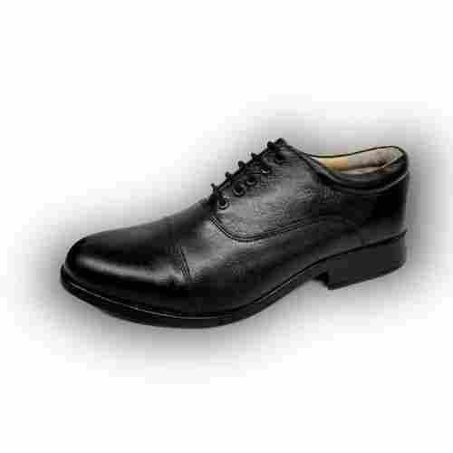 Black Leather Formal Low Ankle Shoe For Professionals
