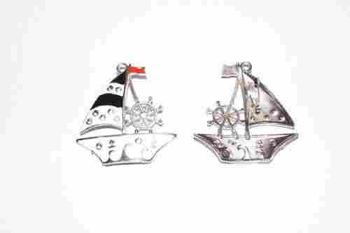 Party Wear Metal Yacht Shape Brooches