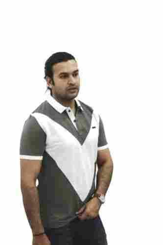 Casual Wear Mens Green And White Polo T-Shirt