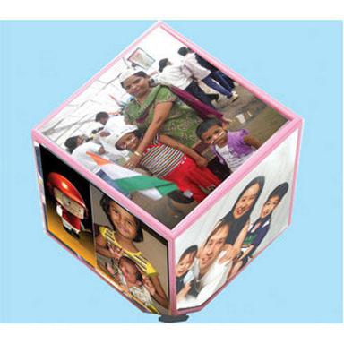 Multi Color Rotating Table Top Cube Photo Frame
