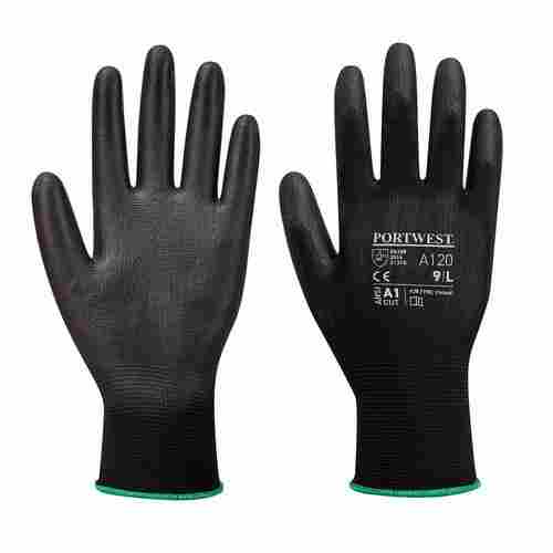 Black Color A120 PU Palm Gloves