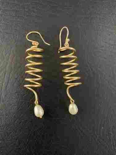Imitation Pearl Spiral Earrings