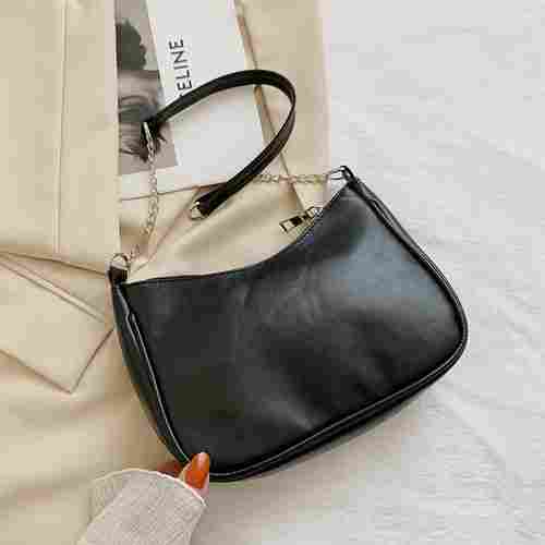 Leather Black Shoulder Bags for Ladies