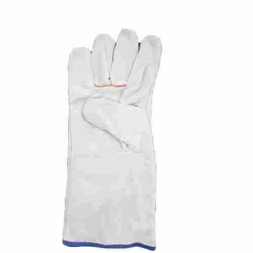 Plain White Full Finger Unisex Leather Welding Gloves