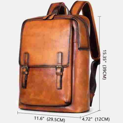 Stylish Look Students Brown Leather School Backpacks