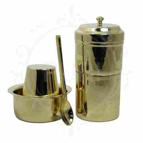 Brass Coffee Filter With Dabara Set And Spoon