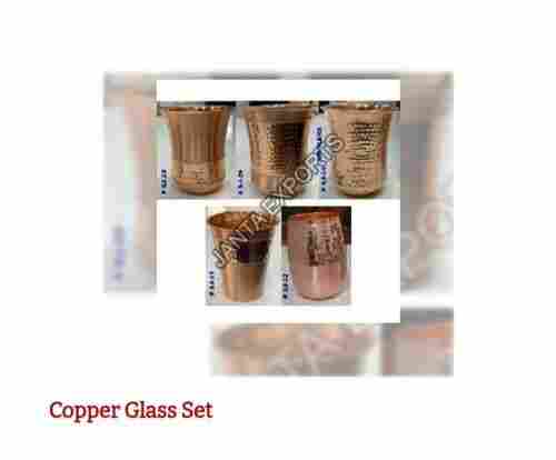 Fully Polished Brown Color Classy Look Copper Glass Set