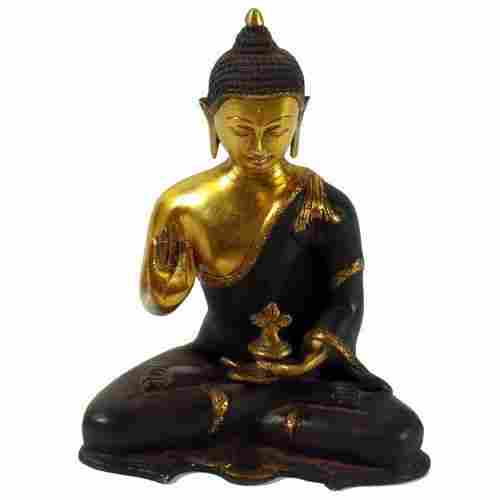 Black and Golden Brass Buddha Idol