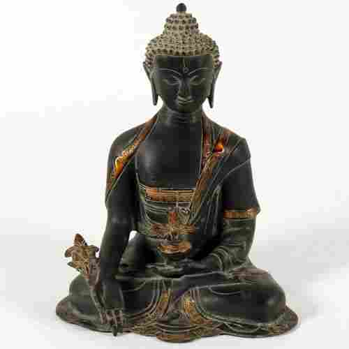 Black Brass Buddha Idol
