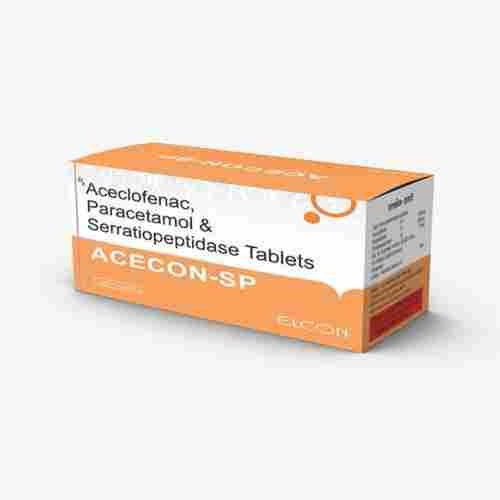 Aceclofenac Paracetamol And Serratiopeptidase Pain Killer Tablets