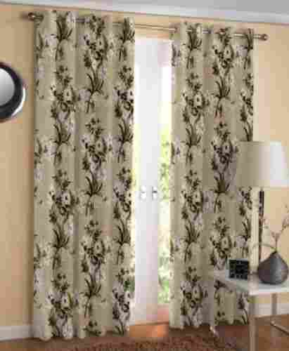 Hand Washing Printed Polyester Brown Eyelet Door Curtain