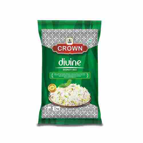 Crown Divine Premium Quality Long Grain,Gluten Free, Double Polished,100% Natural Basmati Rice , 1 Kg