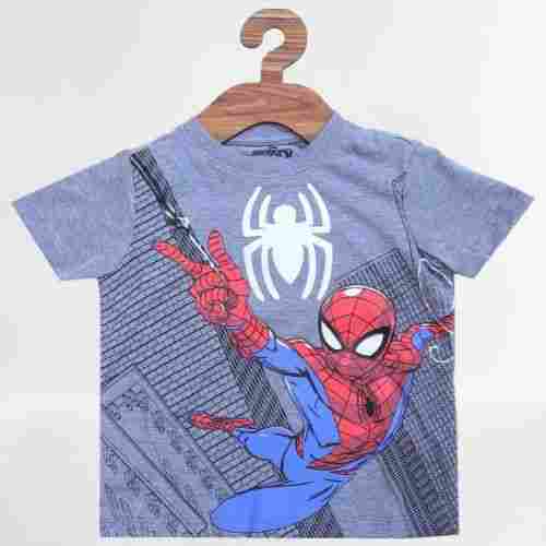 Spider Man Graphics Printed Trendy Pure Cotton Round Neck T Shirts For Modern Kids Boy