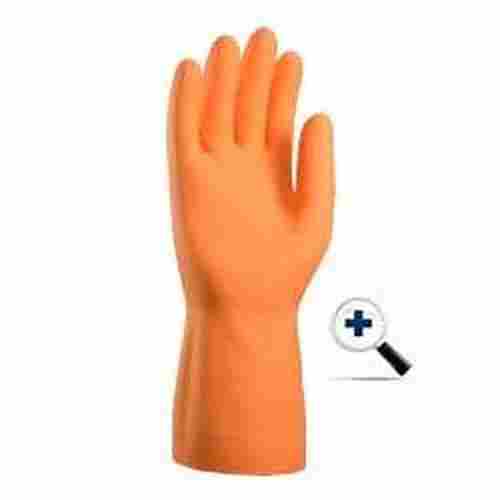 Orange Light Weight Industrial Rubber Hand Gloves